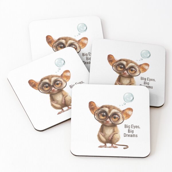 Item preview, Indonesia Local Animal - Big Eyes, Big Dreams - Adorable Tarsier with Glasses designed and sold by hamishby.