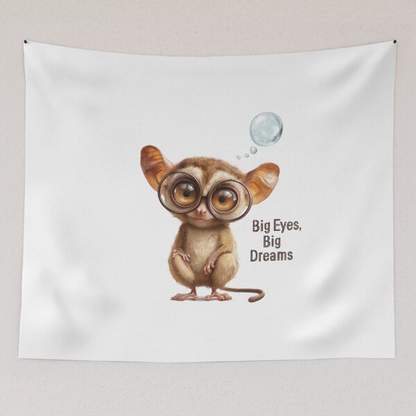 Item preview, Indonesia Local Animal - Big Eyes, Big Dreams - Adorable Tarsier with Glasses designed and sold by hamishby.