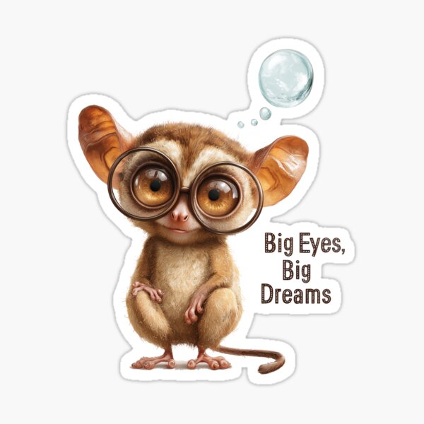 Item preview, Indonesia Local Animal - Big Eyes, Big Dreams - Adorable Tarsier with Glasses designed and sold by hamishby.