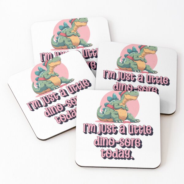 Item preview, Funny Dino Gym Sore Quote – I'm Just a Little Dino-Sore Today – Cute Fitness Dinosaur Design designed and sold by The Sticker Cove.