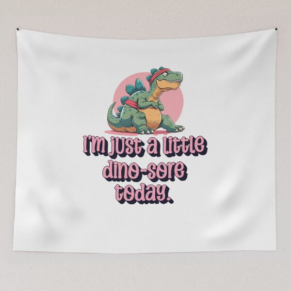 Item preview, Funny Dino Gym Sore Quote – I'm Just a Little Dino-Sore Today – Cute Fitness Dinosaur Design designed and sold by The Sticker Cove.