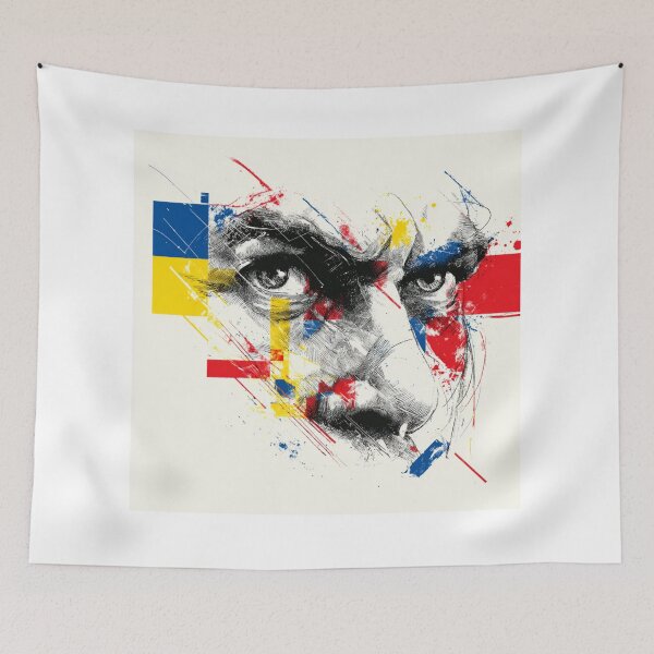 Item preview, Bold Gaze – Abstract Primary Color Portrait designed and sold by casualnature.