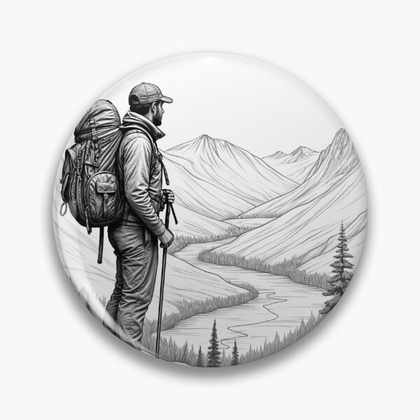 Item preview, Hiker Nordic landscape designed and sold by SkandiPrint.