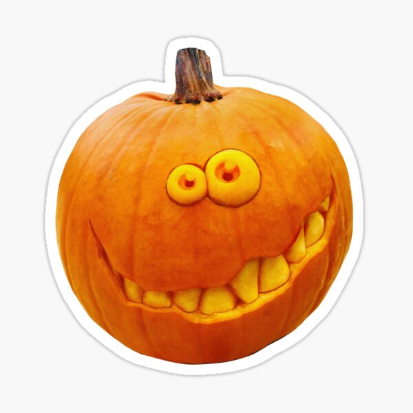 Item preview, Jack o' lantern with big teeth and googly eyes designed and sold by Jilles Creative Studio.