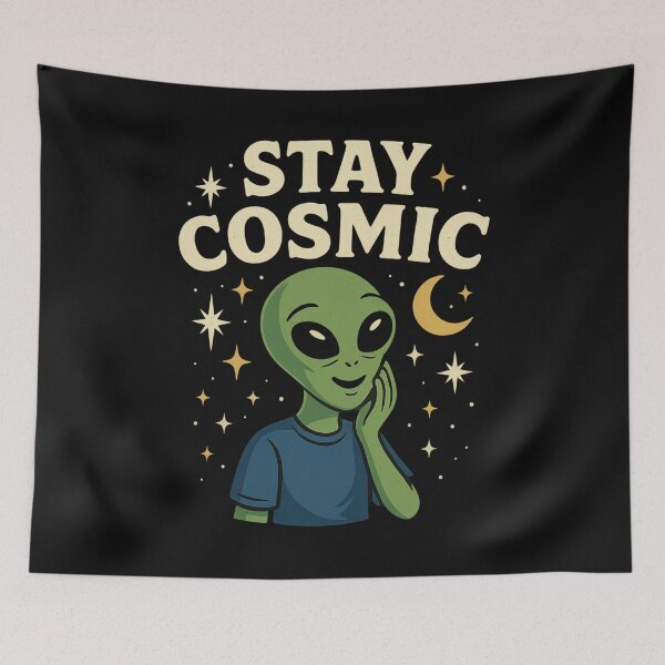 Item preview, Stay Cosmic – Uplifting Alien Illustration designed and sold by Kindloom.