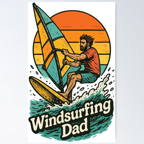Item preview, Windsurfing Dad Retro designed and sold by TomFrontierArt.