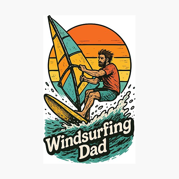 Item preview, Windsurfing Dad Retro designed and sold by TomFrontierArt.