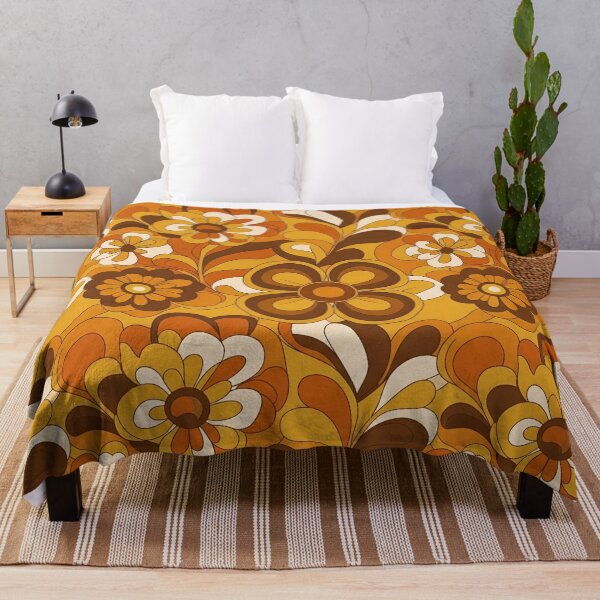 Item preview, Retro 70s Autumn Floral Pattern - Groovy Fall Flowers designed and sold by StickyGuys.