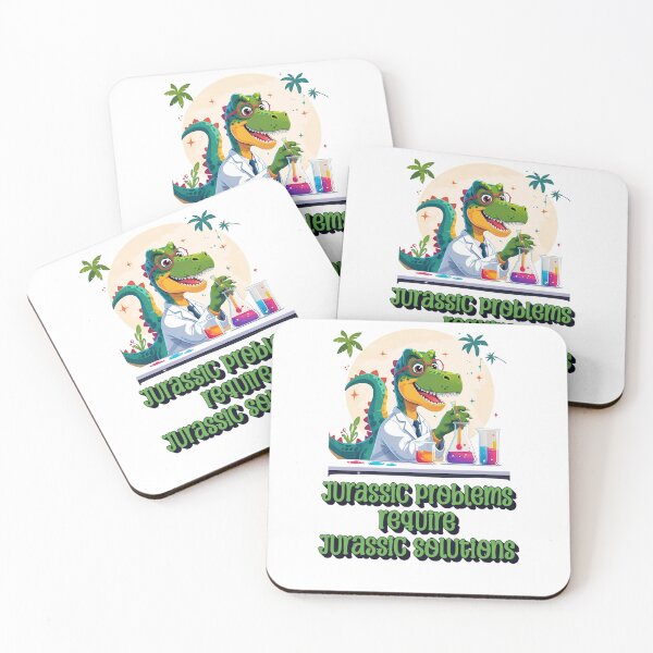 Item preview, Jurassic Problems Require Jurassic Solutions – Funny Dinosaur Scientist Design – Prehistoric Nerd Humor designed and sold by The Sticker Cove.