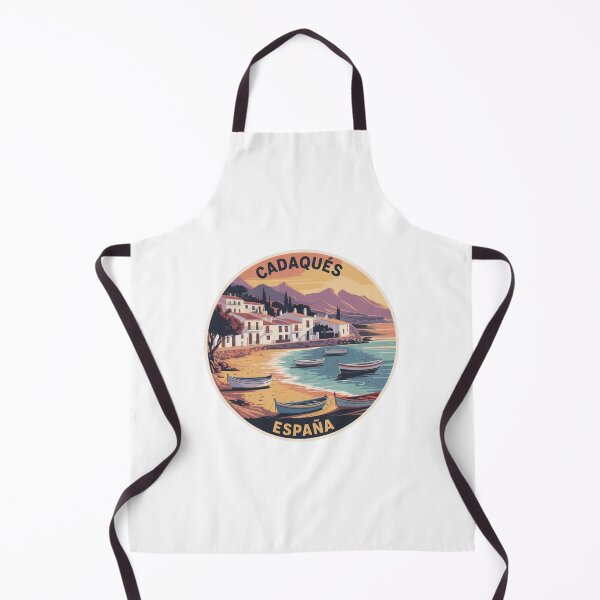 Item preview, Cadaqués España Seaside Art – Vintage Mediterranean Town with Boats, Reflections and Sunset Coastline designed and sold by CircinusStore.