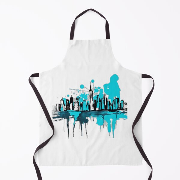 Item preview, Expressive City Skyline in Turquoise designed and sold by sharon1210.