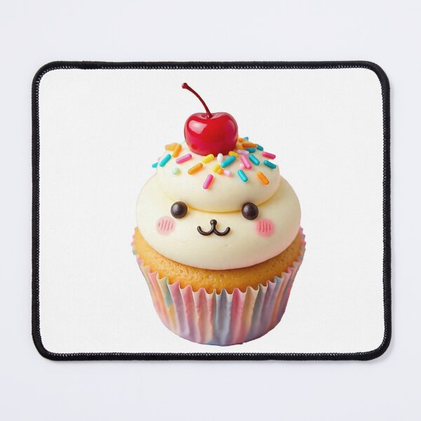 Item preview, Smiling Kawaii Cupcake with Pastel Frosting & Sprinkles designed and sold by 001Haiba.
