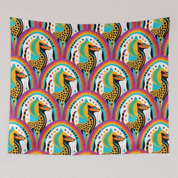 Item preview, Retro Rainbow Cheetah Bold Geometric Safari Pop Art Design designed and sold by Veata.