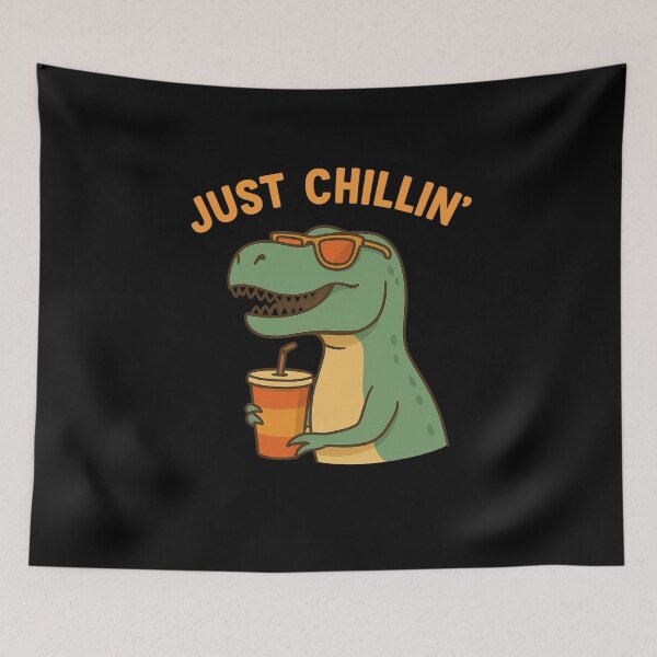Item preview, Just Chillin' – Cool Dinosaur with Shades and Soda Funny Design designed and sold by Enea Kelo.