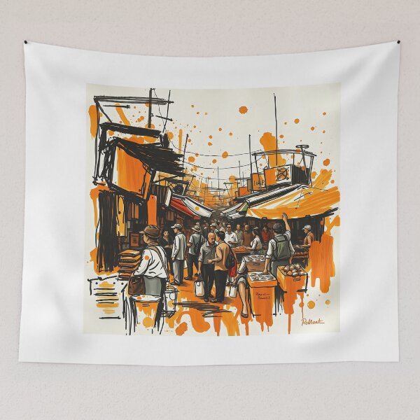 Item preview, Chaotic Market in Bold Brush Strokes designed and sold by sharon1210.