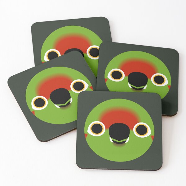 Item preview, The face of a Red-fronted macaw designed and sold by INKOYADO.
