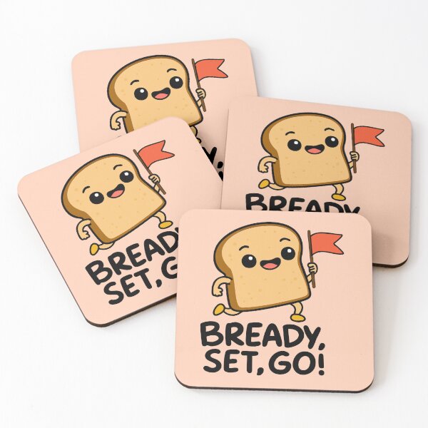 Item preview, Cute Bread Slice Cartoon – “Bready, Set, Go!” Funny Toast Art designed and sold by graphicnew.