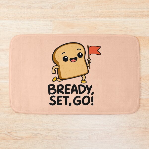 Item preview, Cute Bread Slice Cartoon – “Bready, Set, Go!” Funny Toast Art designed and sold by graphicnew.