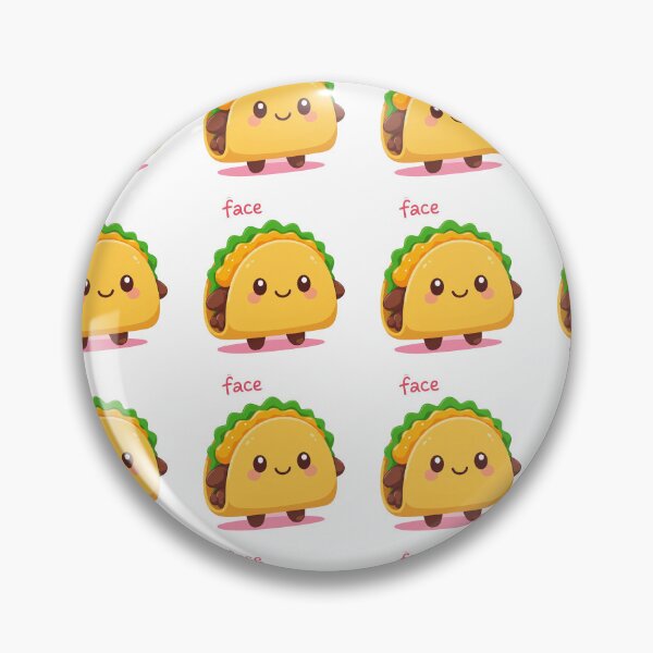 Item preview, Kawaii Taco with Lettuce & Cheese – Cute Smiling Snack designed and sold by 001Haiba.