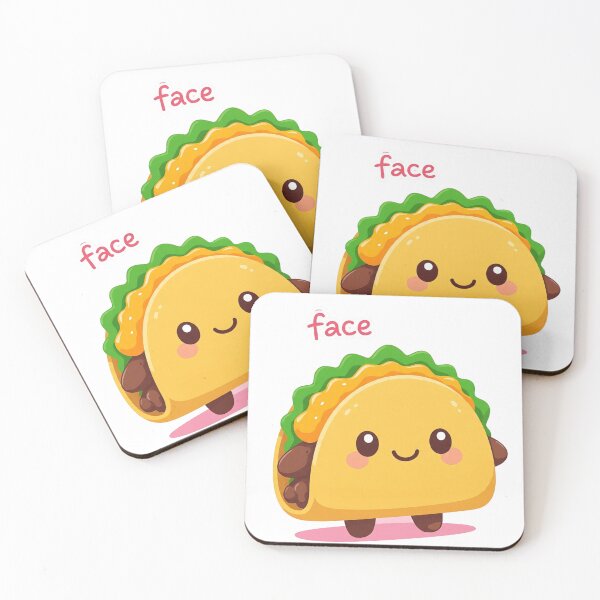 Item preview, Kawaii Taco with Lettuce & Cheese – Cute Smiling Snack designed and sold by 001Haiba.