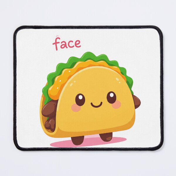 Item preview, Kawaii Taco with Lettuce & Cheese – Cute Smiling Snack designed and sold by 001Haiba.