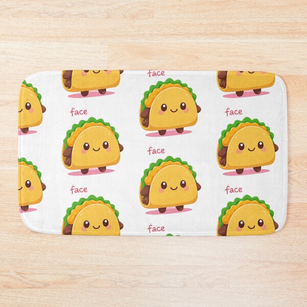Item preview, Kawaii Taco with Lettuce & Cheese – Cute Smiling Snack designed and sold by 001Haiba.