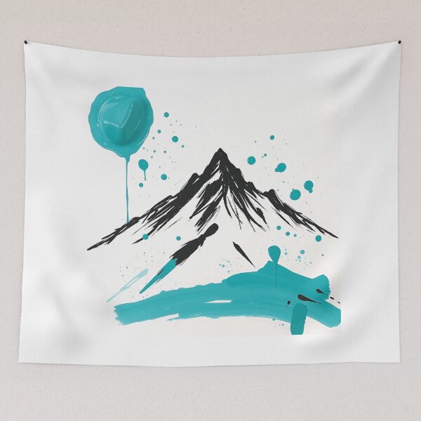 Item preview, Expressive Teal Mountain Art designed and sold by sharon1210.