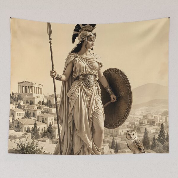 Item preview, Athena – Greek Goddess of Wisdom, Strategy, and Justice designed and sold by SoniaSarkali.