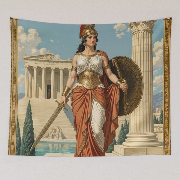 Item preview, Athena – Greek Goddess of Wisdom, Strategy, and Justice designed and sold by SoniaSarkali.