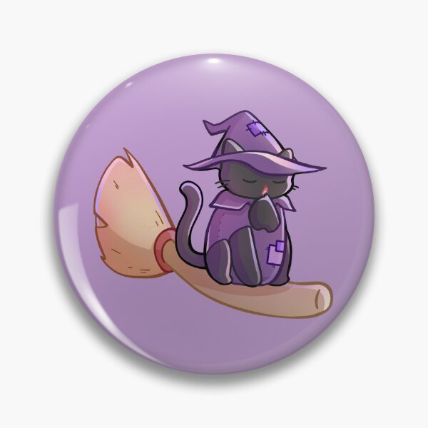 Item preview, Witch Cat on a Broom designed and sold by franzieart.
