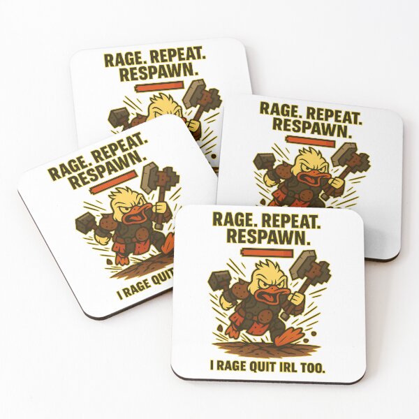 Item preview, Rage Repeat Respawn Duck Barbarian Gamer Design designed and sold by TeeTimeTreasure.