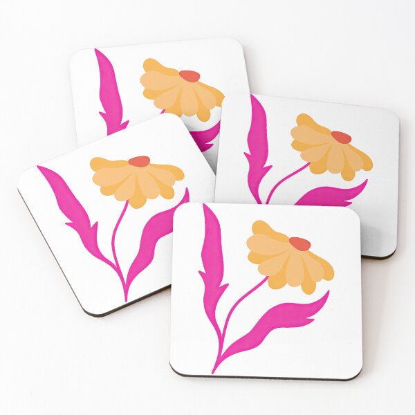 Item preview, Yellow Flower with Pink Leaves Illustration designed and sold by ArtfulWeave.