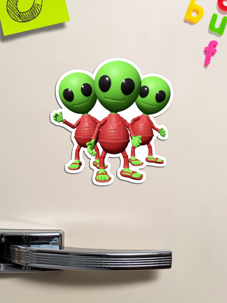 Magnet for Sale avec l'œuvre « groupe de mignon petit personnage de dessin  animé alien » de l'artiste DottedYeti