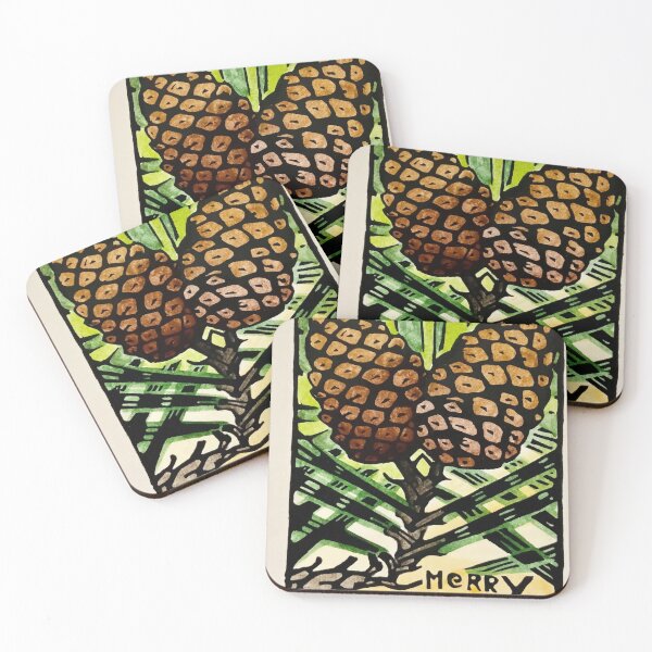 Item preview, Merry Christmas Pine Cones by walter anderson designed and sold by KaijuNoKaiju.