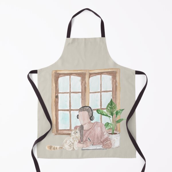 Item preview, Study with Cat – Cozy Window Scene Watercolor Illustration designed and sold by Softglow-Studio.