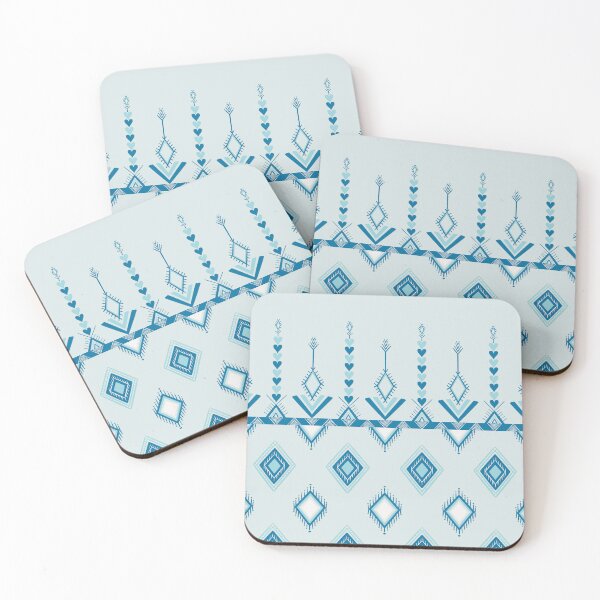 Item preview, Ice Blue Tribal Geometric Print – Boho Ethnic Vibes designed and sold by kandaxkaewkan.