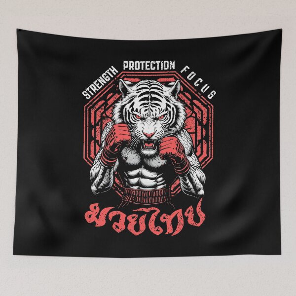 Item preview, Tiger Muay Thai Boxing MMA Fighter Strength Vintage designed and sold by GrandeDuc.