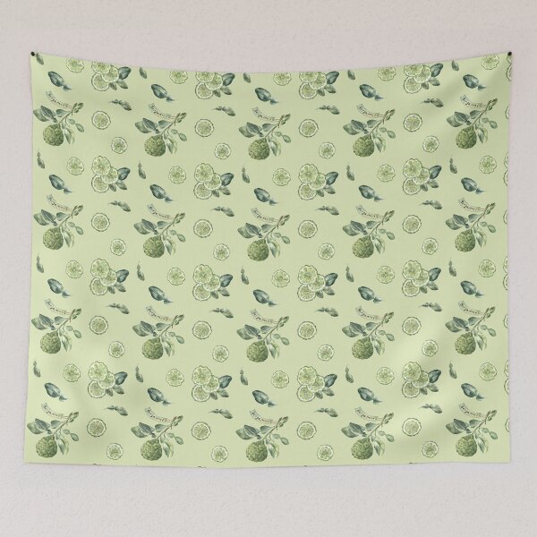 Item preview, Bergamot Fruit and Leaves Pattern on light green designed and sold by Flowersforbear.
