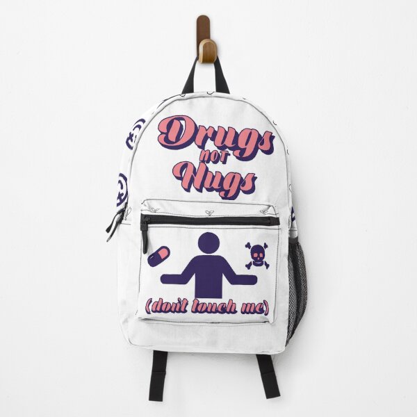 Item preview, Drugs Not Hugs Dont Touch Me funny Sayings Quote Street, Sarcastic Humor pink purple designed and sold by SomniferumWars.