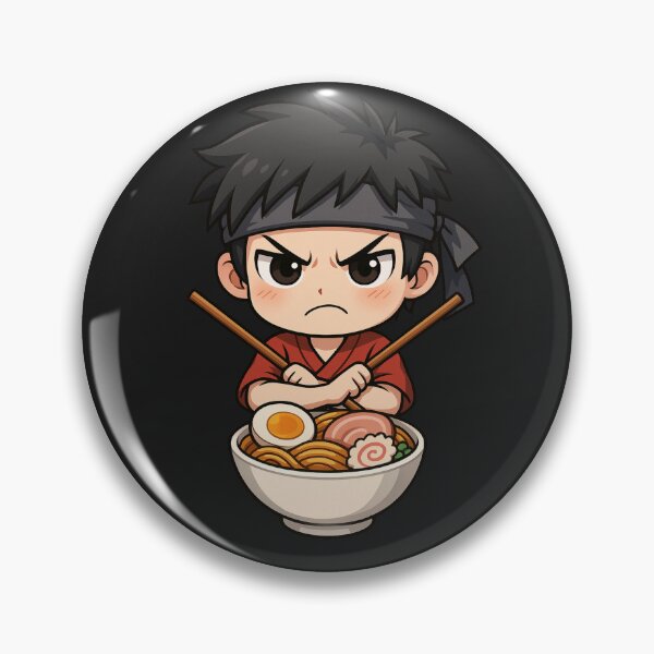 Item preview, Kenji the Angry Ramen Ninja – Funny Chibi Anime Food Lover Design designed and sold by ColorSplash123.