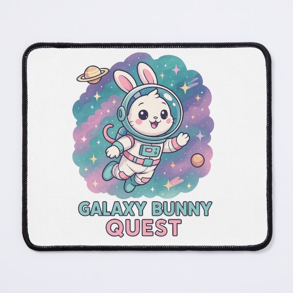 Item preview, Galaxy Bunny Quest – Cute Space Rabbit in Astronaut Suit designed and sold by ParaverseDasia.