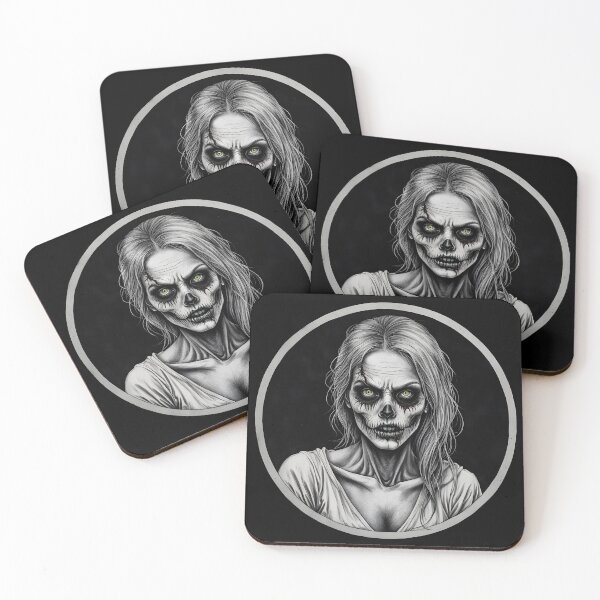 Item preview, Zombie Woman - Grayscale - Green Eyes designed and sold by NightTimeJ.