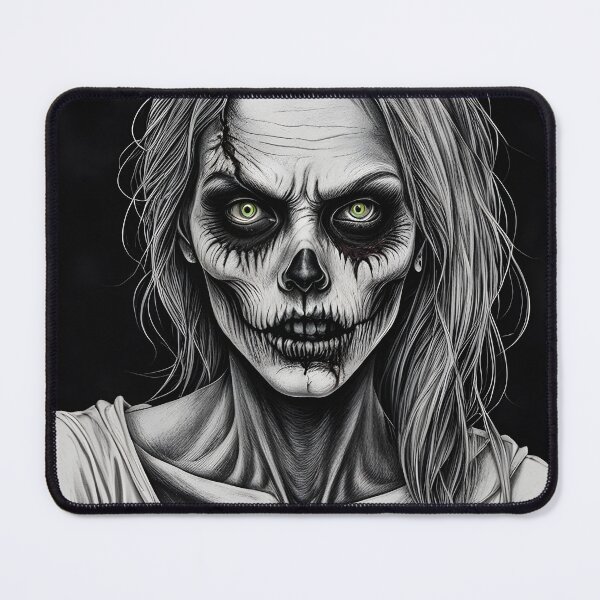 Item preview, Zombie Woman - Grayscale - Green Eyes designed and sold by NightTimeJ.