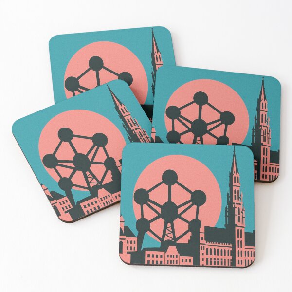 Item preview, Retro Brussels Skyline at Sunset designed and sold by Pink & California.