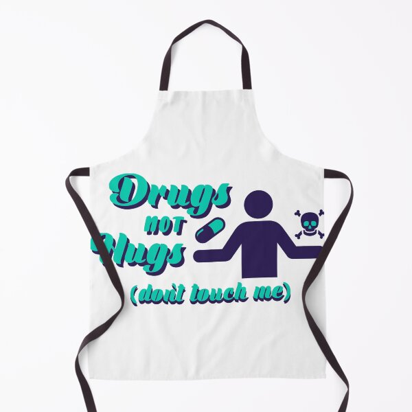 Item preview, Drugs Not Hugs Dont Touch Me funny Sayings Quote Street, Sarcastic Humor green teal dark blue designed and sold by SomniferumWars.