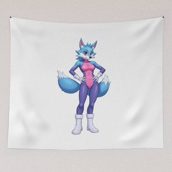 Item preview, Krystal Star Fox Fanart Sticker – Retro Furry Anime Character designed and sold by ArtbyDalliesAI.