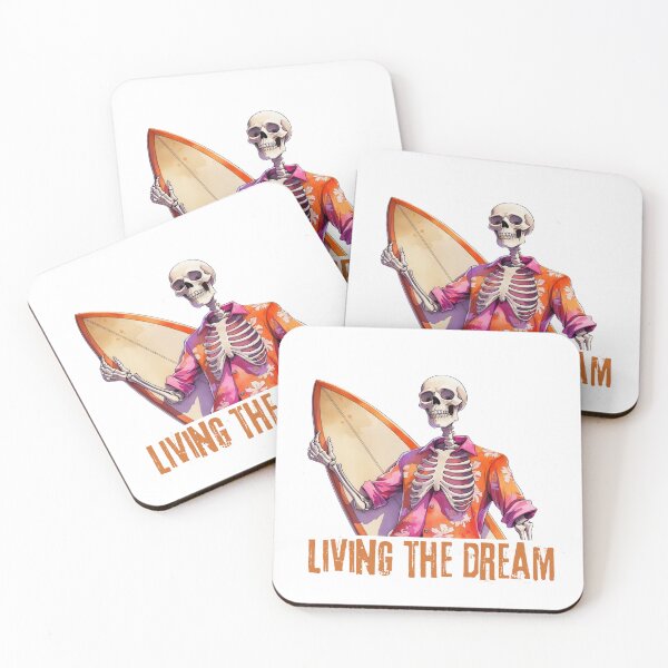 Item preview,  Summer Vibes,  Surf Board Skleton, Surfing Skeleton designed and sold by KolorellaS.