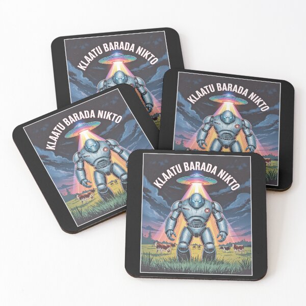 Item preview, UFO Robot Shirt "Klaatu Barada Nikto" designed and sold by candiscamera.