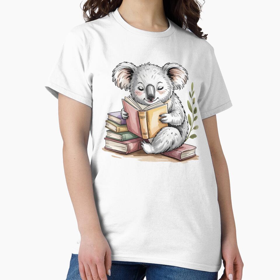 Koala Reading Classic T-Shirt Popdesign 4 You