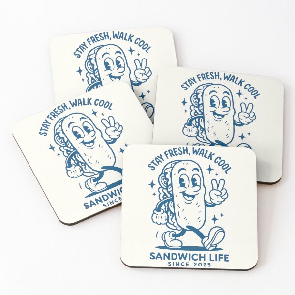 Item preview, Cool Sandwich – Blue Retro Line Art designed and sold by HoopeStylee.
